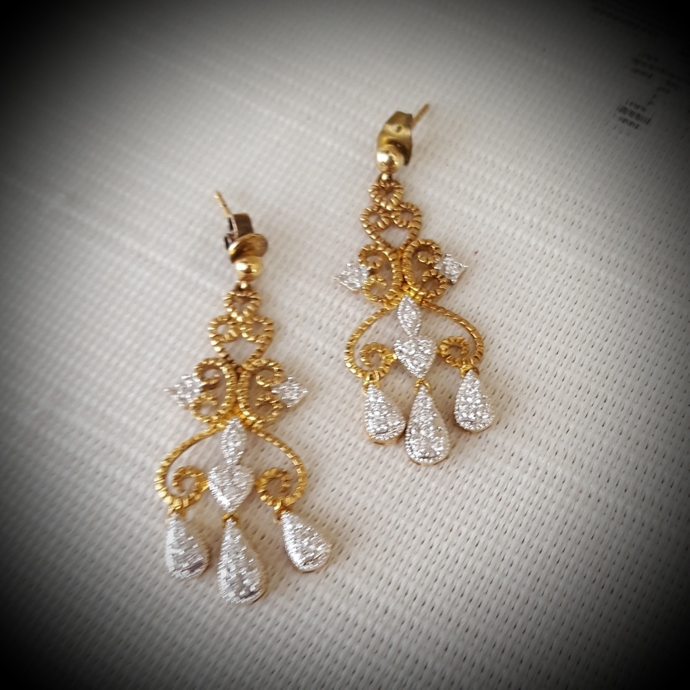 NWT Sterling Crystal Chandelair Earrings